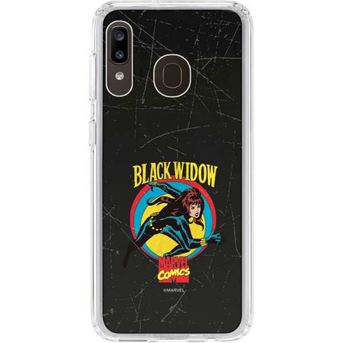 Marvel Classic Comics Black Widow Galaxy A20 Clear Case